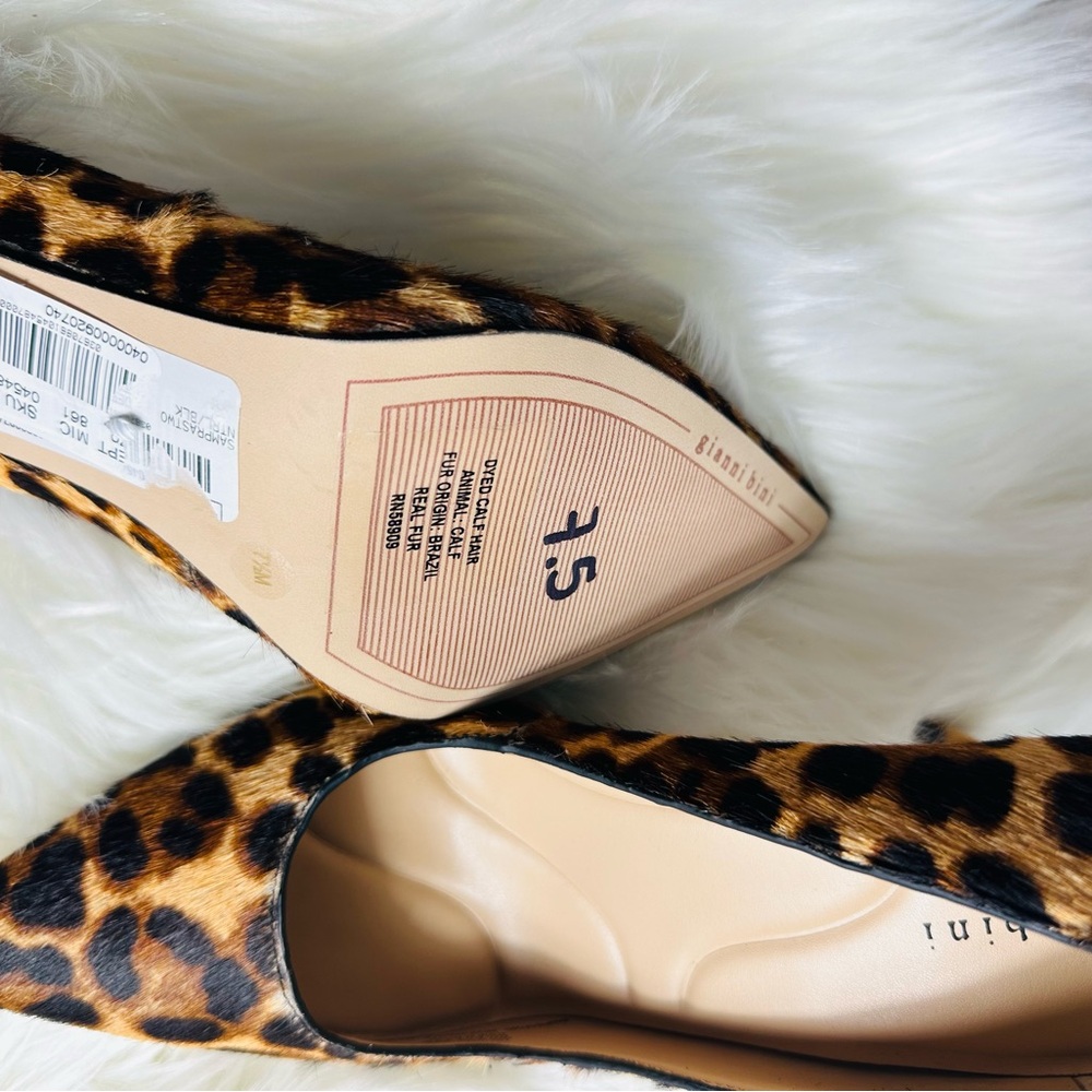 Gianni Bini Leopard Print Pointed Toe Pumps - Brown/Black - Picture 3 of 16